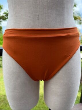 Toast Swim Cutout Bikini Bottom Small Burnt Orange Recycled Nylon